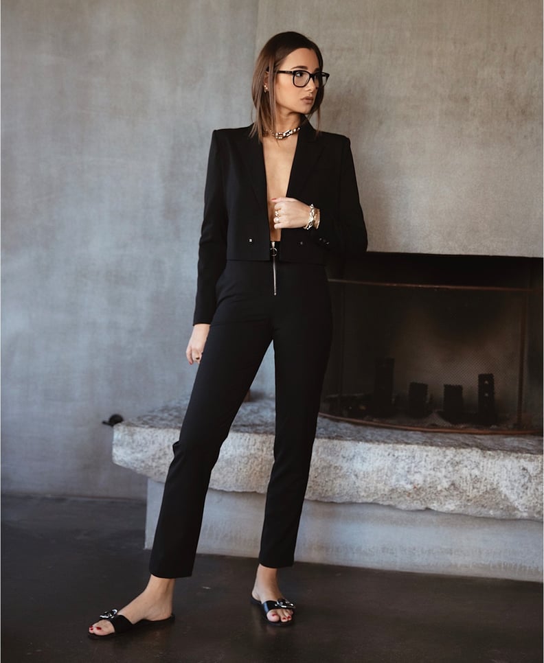 Danielle Bernstein Cropped Blazer and Zip-Up Pants