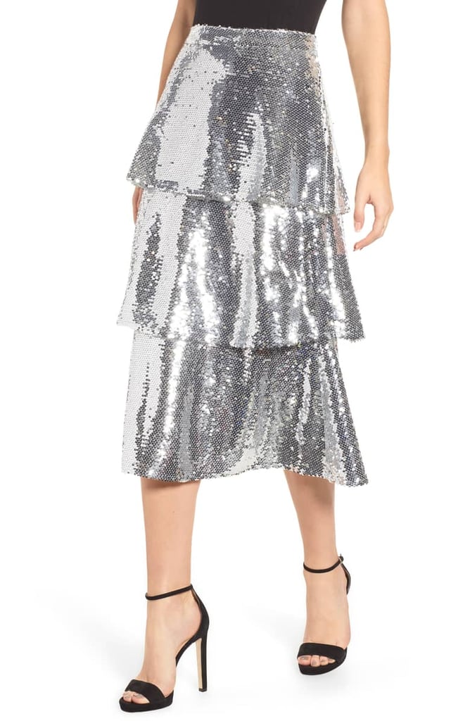 Endless Rose Tiered Sequin Midi Skirt
