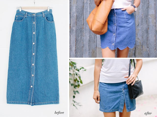 DIY Scalloped Denim Skirt