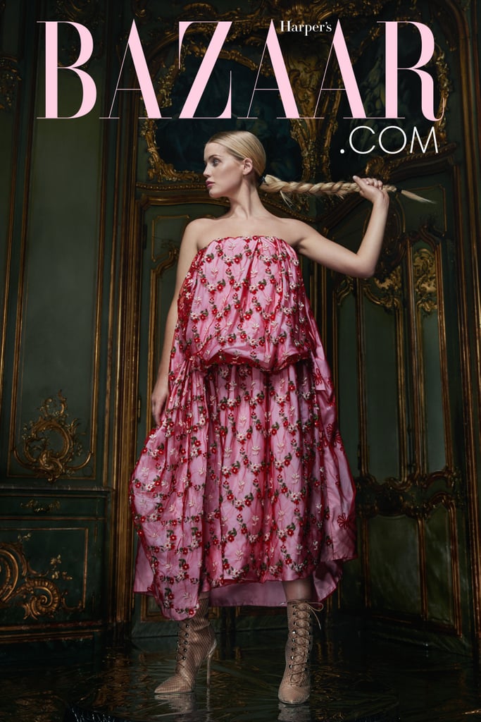 On what it means to be a model nowadays: "I think the word 'model' has changed. It's so great that you're not just a face — you're an extension of the brand, and they care that you have philanthropic interests and that you have, perhaps, another talent or something to talk about."
On not changing her body just for modeling gigs: "I'm doing these things on my own term. I don't think it's my job to starve to fit into an outfit. If I've agreed to do something for a brand or whatever, I look after myself but I'm not obsessive or unhealthy. If a brand wants to work with me, and think their designs look good on me, then they can give them to me in my size."