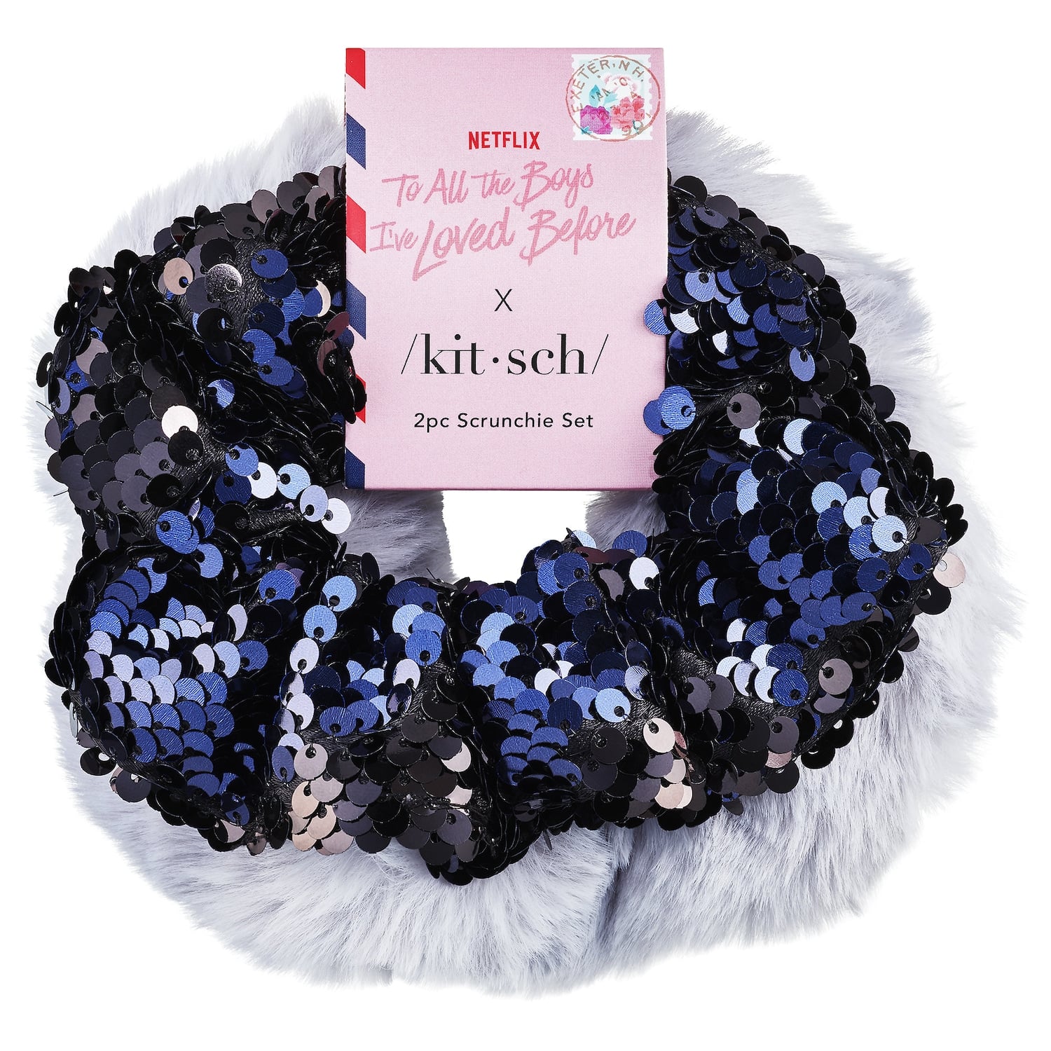 Netflix x Kitsch to all the boys I’ve loved before blue 2pc scrunchie set- new Channel Your Inner Lara Jean With the To All the Boys x  main image 2