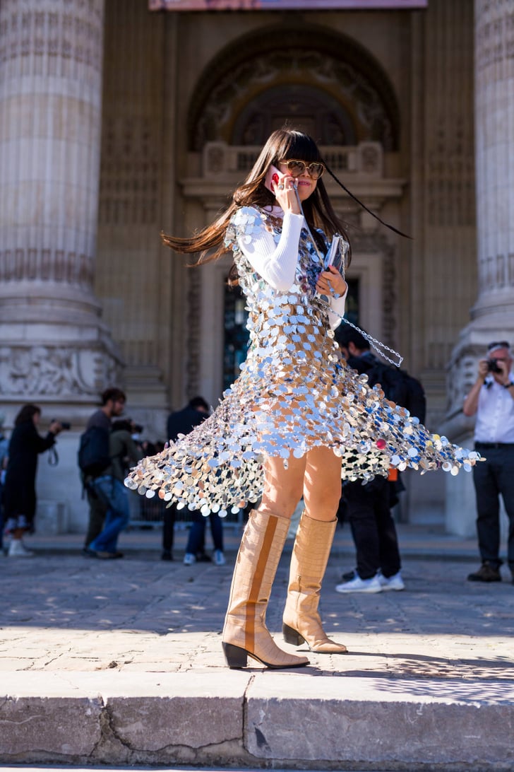 sequin dress with cowboy boots