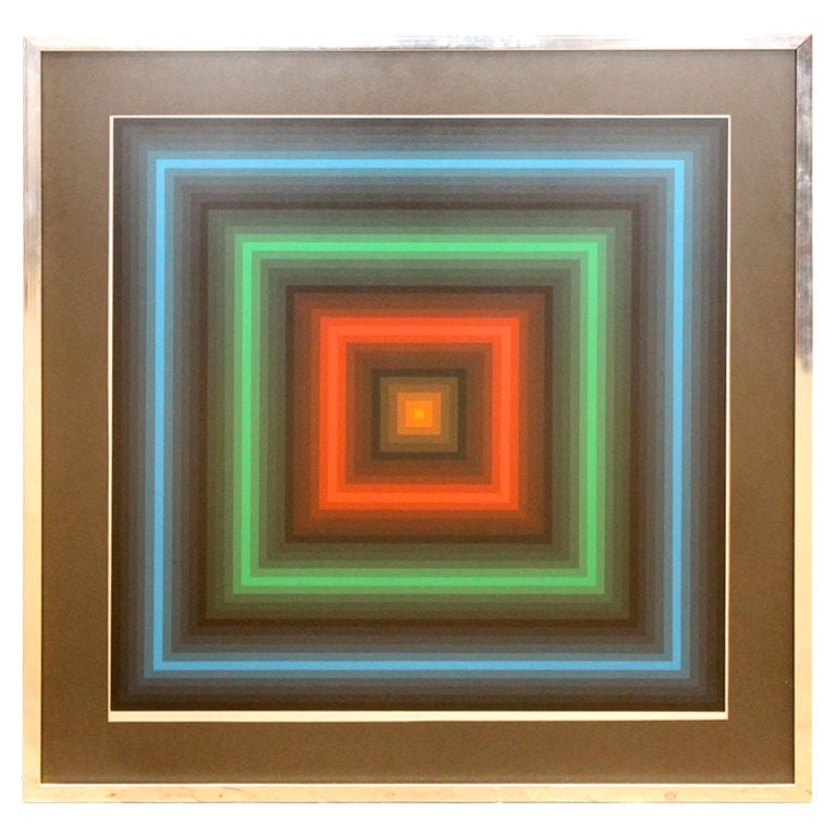 This Geometric Op Art Screenprint ($825) by Jurgen Peters is from the '70s and titled "Nite Lites."
This Geometric Op Art Screenprint ($825) by Jurgen Peters is from the '70s and titled "Nite Lites."