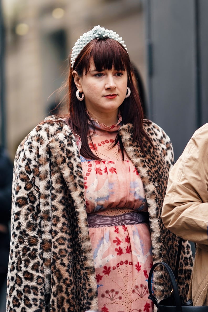 Style Your Leopard-Print Coat With: A Printed Dress and Headband