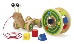 Hape Toys Wooden Walk-A-Long Snail Toy