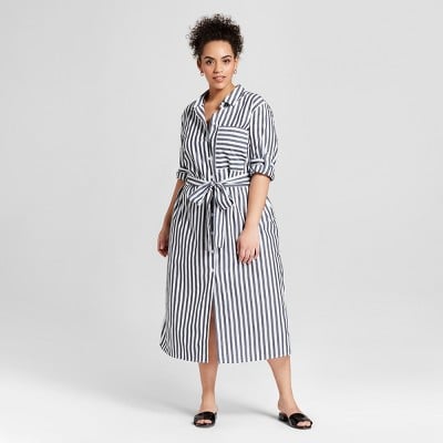 Target Plus Size Long Sleeve Midi Shirt Dress