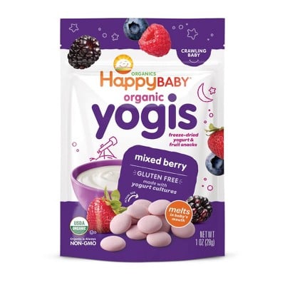 HappyBaby Organic Yogis Mixed Berry Yogurt & Fruit Baby Snacks