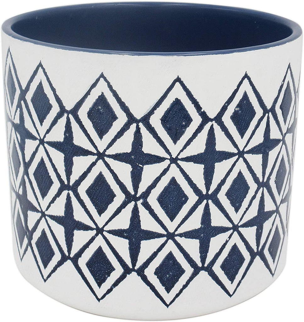 A Coastal Vibe: Rivet Mid-Century Diamond-Patterned Stoneware Planter