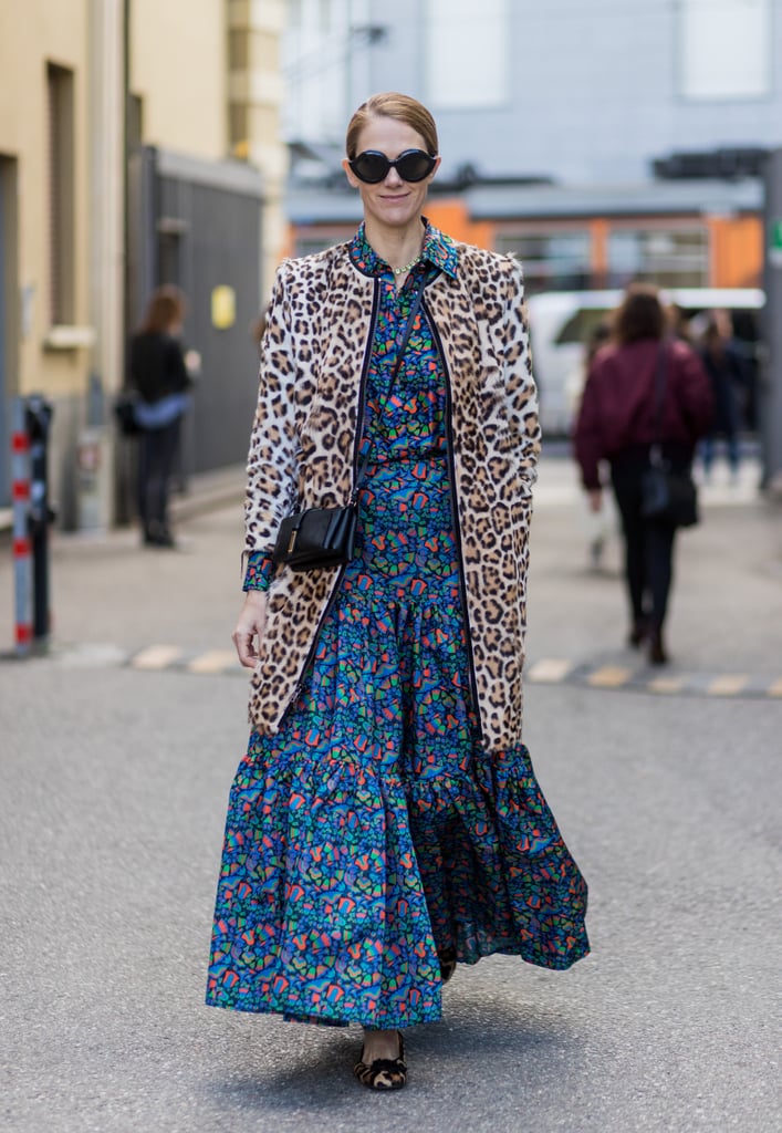 Style Your Leopard-Print Coat With: A Printed Dress and Leopard-Print Heels