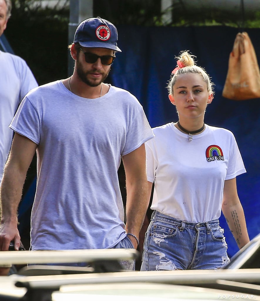 Miley Cyrus and Liam Hemsworth Having Lunch in Australia
