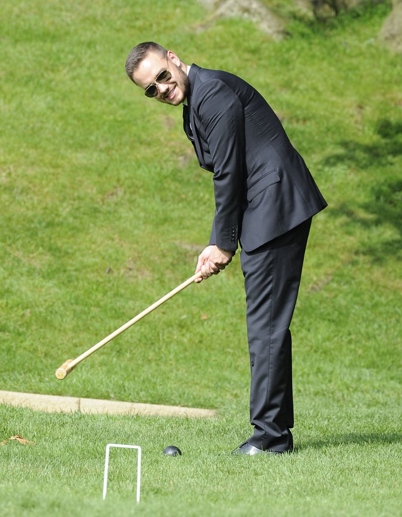 Liam Payne played croquet at the wedding of Louis Tomlinson's mom in Doncaster, England, on Sunday.