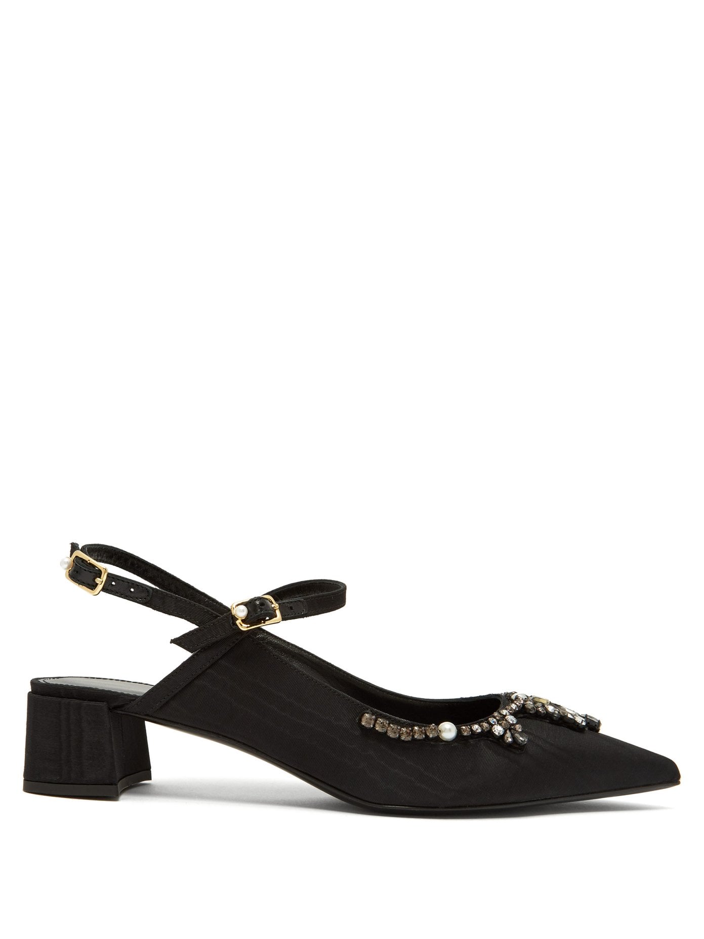 Erdem Aerin Crystal Embellished Faille Slingback Pumps I Want to