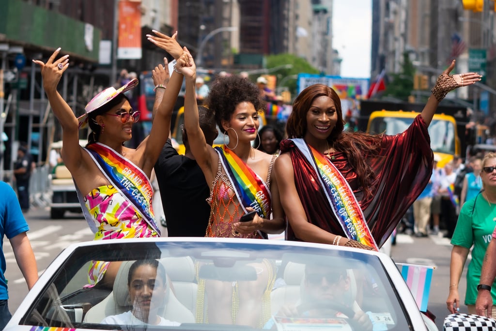 Mj Rodriguez, Indya Moore, and Dominique Jackson at Pride