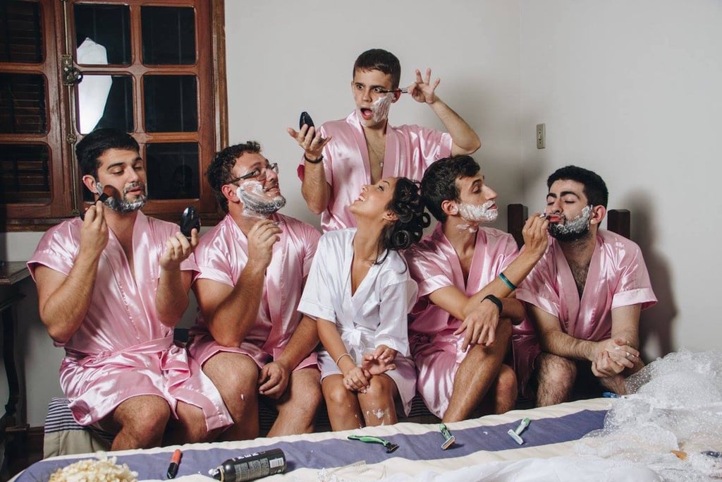 Bride Does Wedding Photo Shoot With Guy Friends