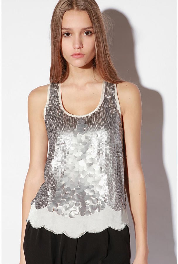 Sparkle Fade Silver Sequin Tank Top 59 Give Your Lbd A