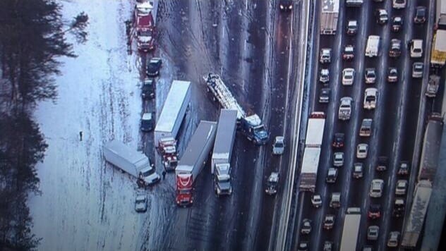 In Atlanta, the roads were not safe for big rigs.