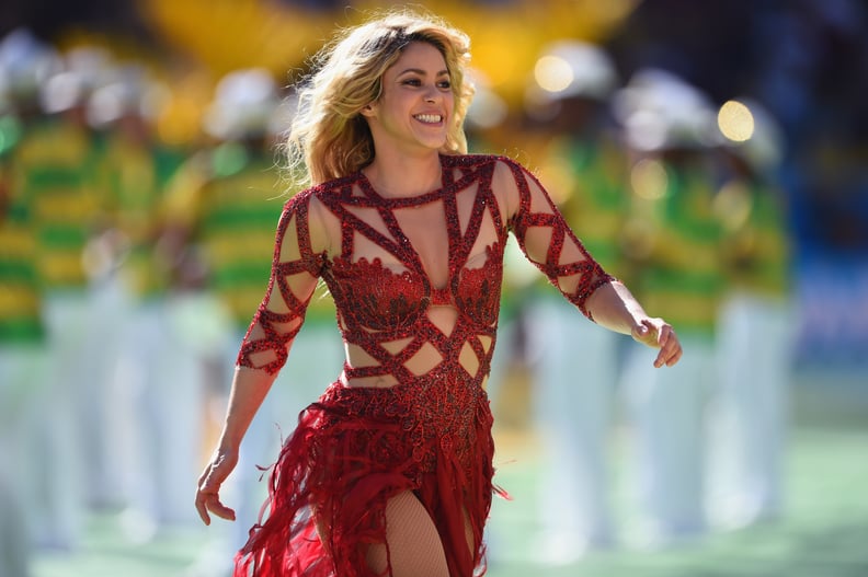 RIO DE JANEIRO, BRAZIL - JULY 13:  Singer Shakira performs during the closing ceremony prior to the 2014 FIFA World Cup Brazil Final match between Germany and Argentina at Maracana on July 13, 2014 in Rio de Janeiro, Brazil.  (Photo by Matthias Hangst/Get