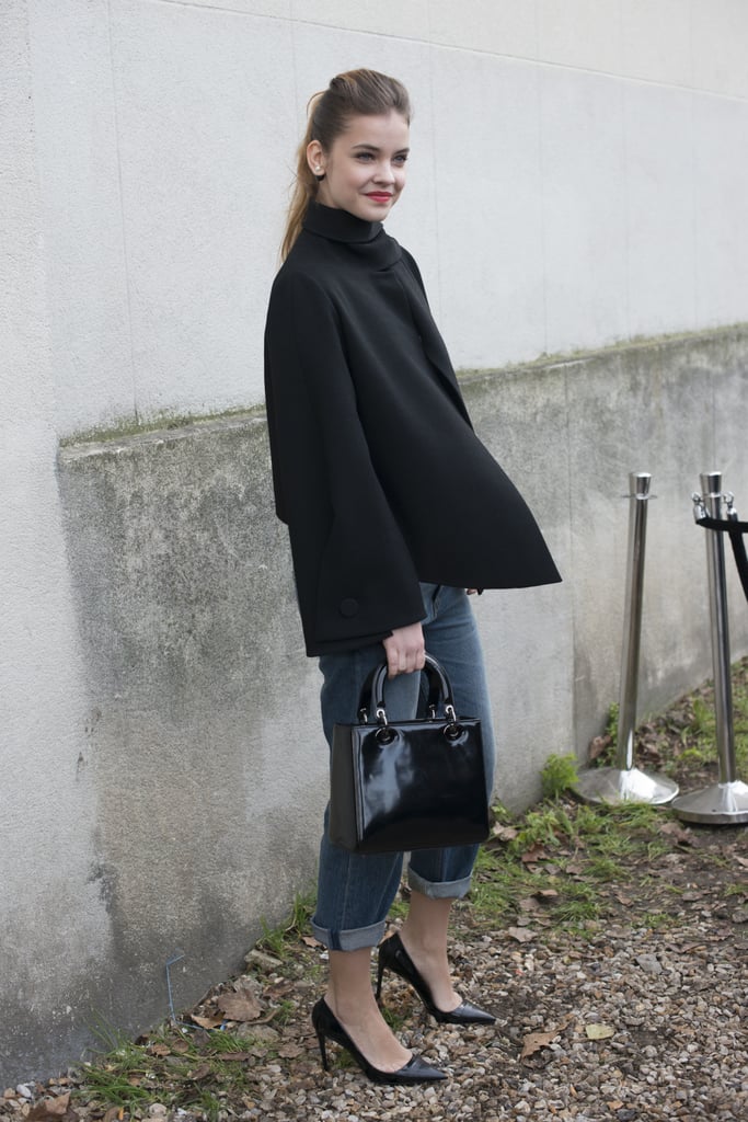 Barbara Palvin knows her way around a pair of boyfriend jeans and heels.