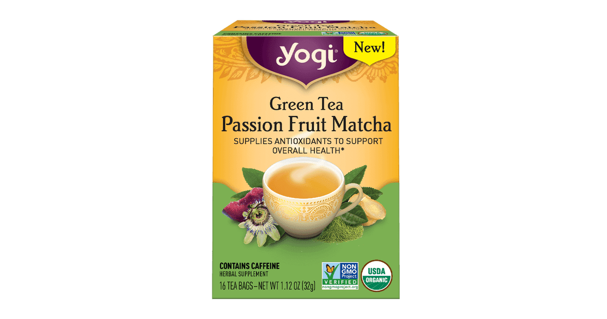 Yogi Green Tea Passion Fruit Matcha Tea Best Healthy Snacks 2020