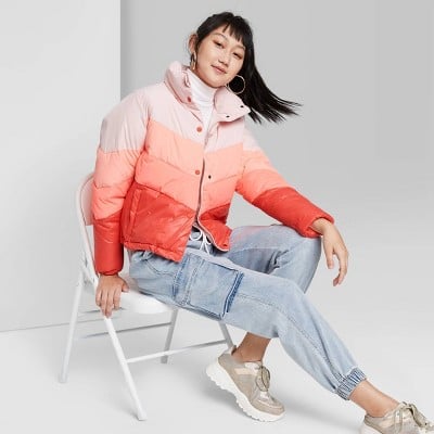 Wild Fable Cropped Retro Puffer Jacket