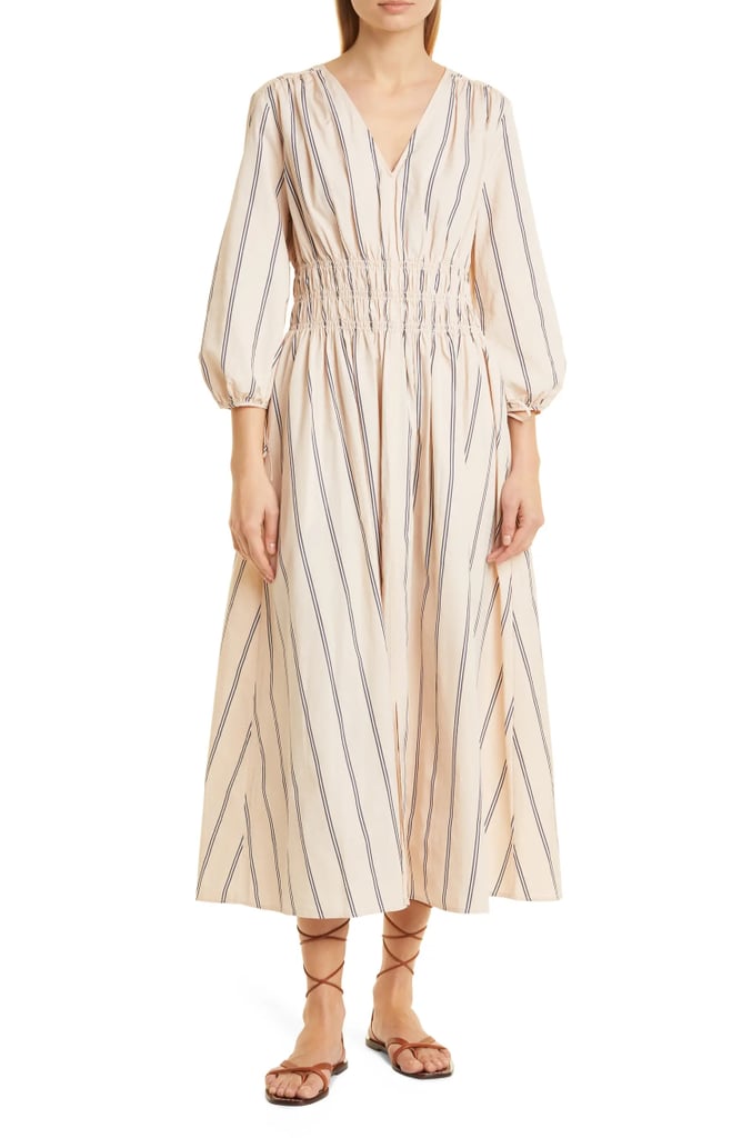 A Long-Sleeved Dress: Nordstrom Signature Stripe Poplin Long Sleeve Midi Dress