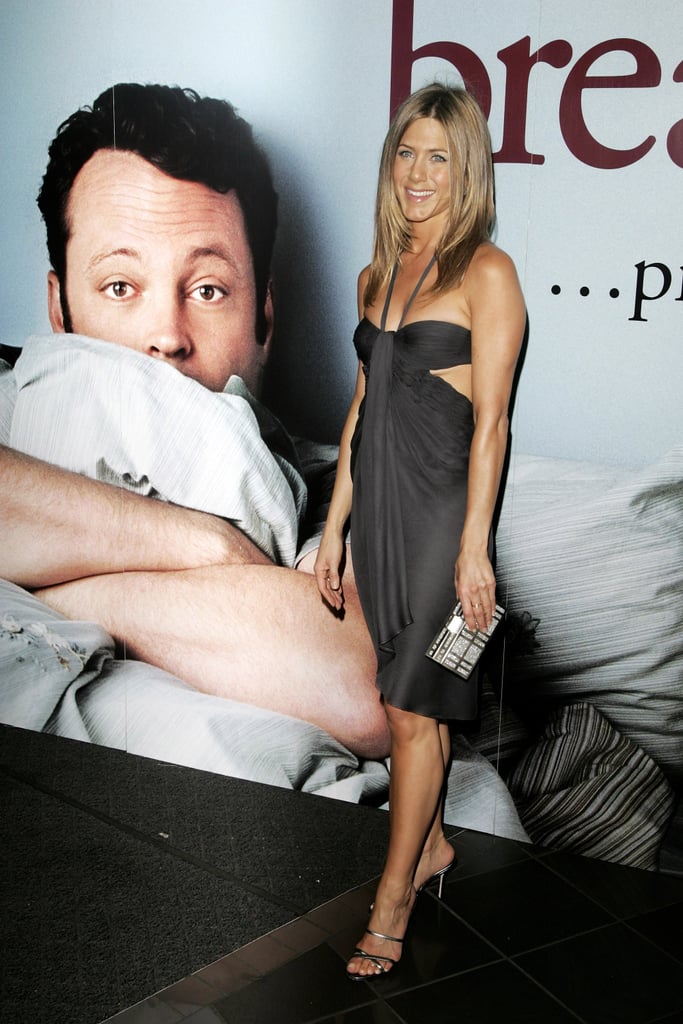 At the 2006 UK premiere of The Breakup, Jennifer wore a halter-neck dress with cutouts on the sides.