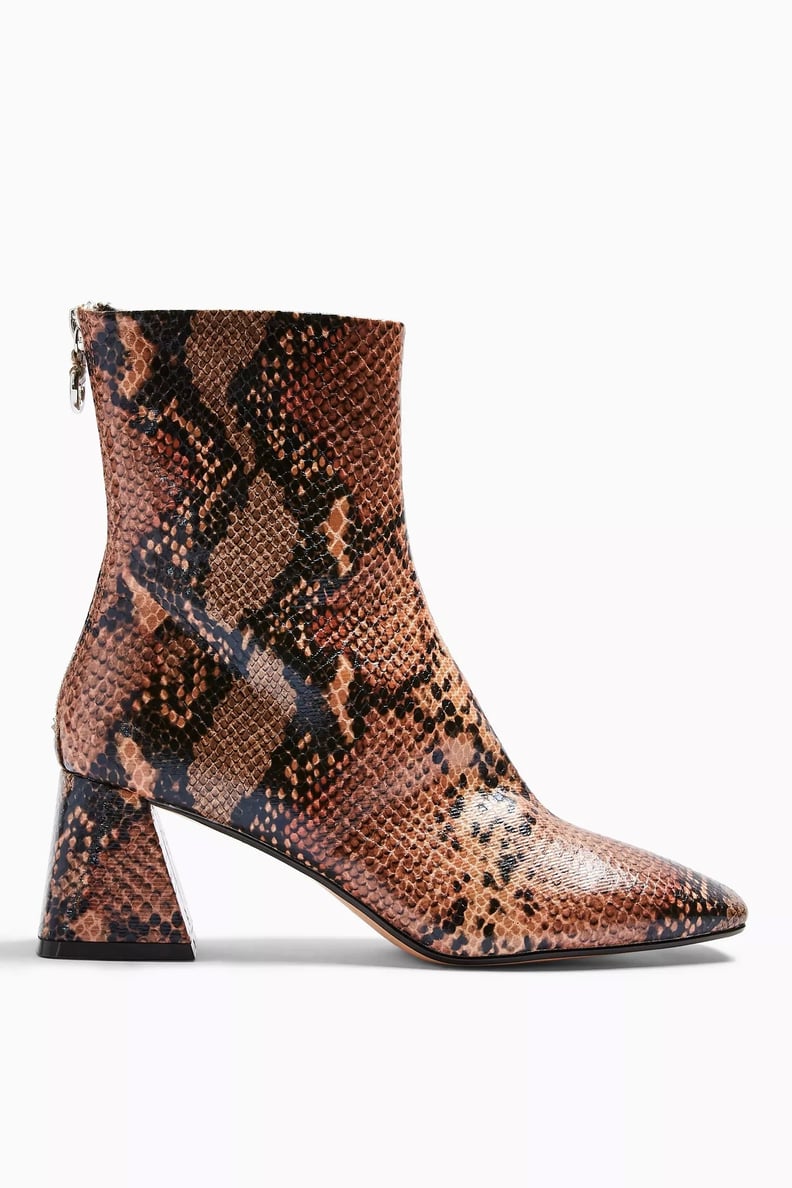 Topshop Breeze Snake Square Toe Boots