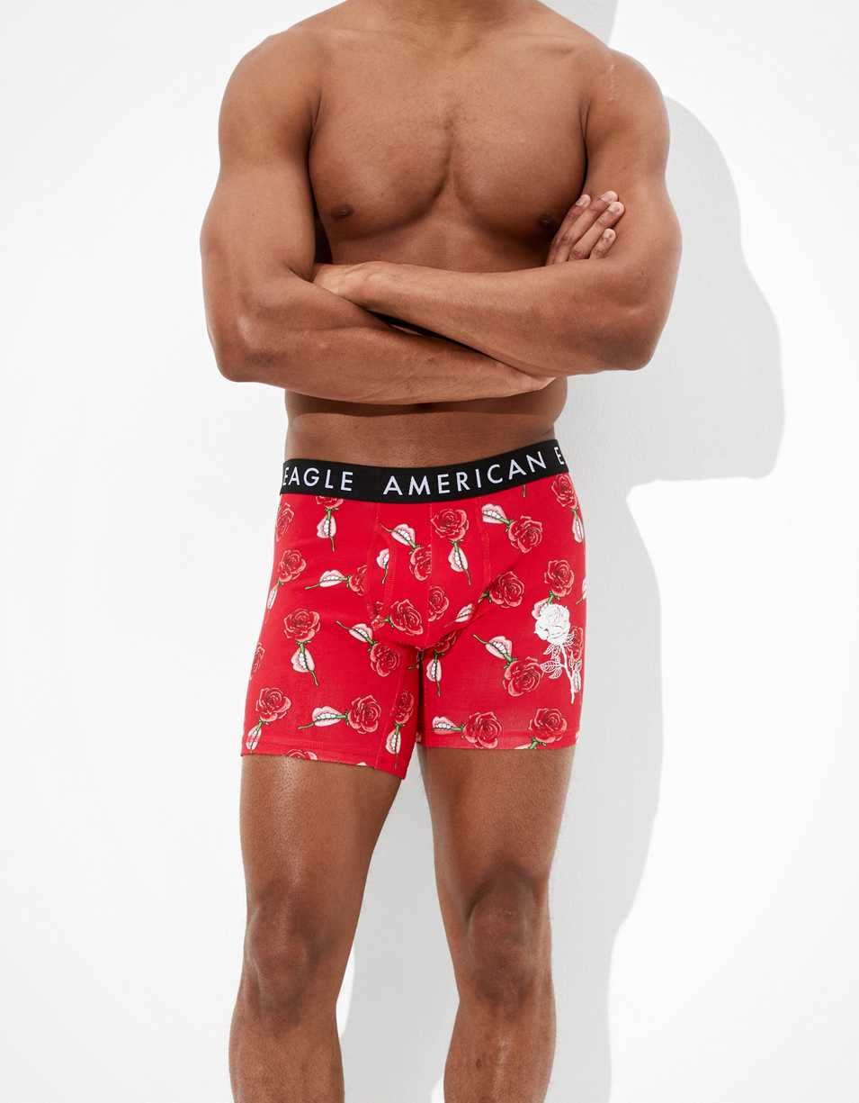 Men Boxer Briefs Polyester Underwear Men 2 Pack Boxer Briefs for Valentines Day with Love Heart Pattern