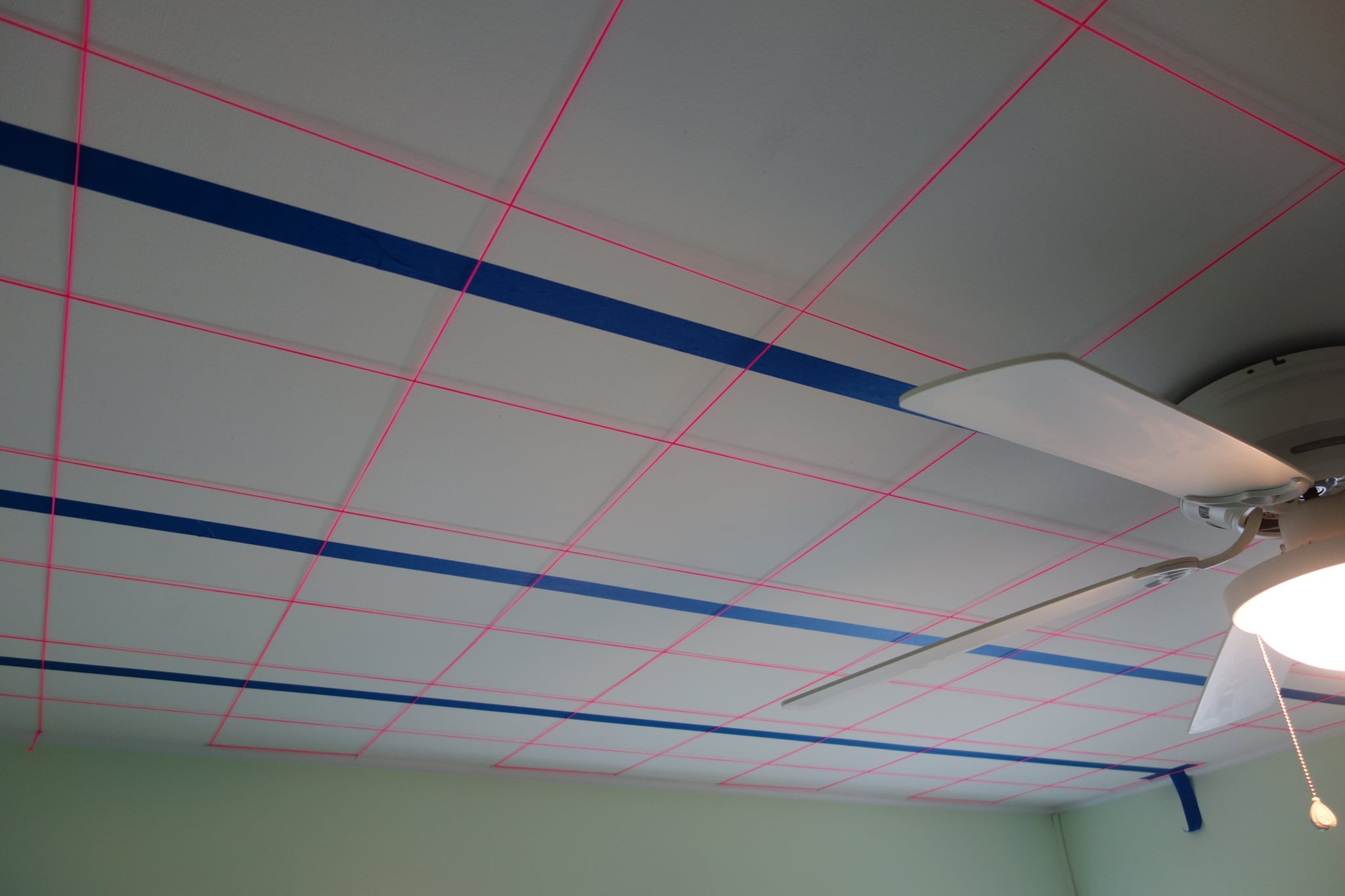 Using Painter S Tape And String Brian Created A Ceiling