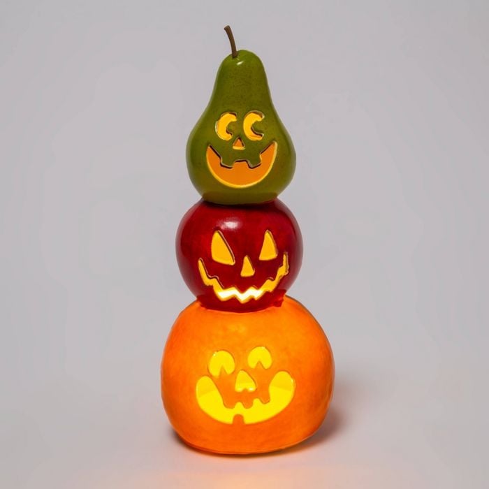 Light-Up Triple Stack Pear/Apple/Orange Halloween Prop