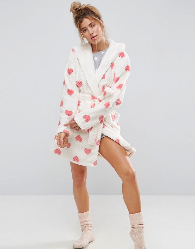 Asos Heart Embossed Robe What to Wear on Valentine's Day When Staying