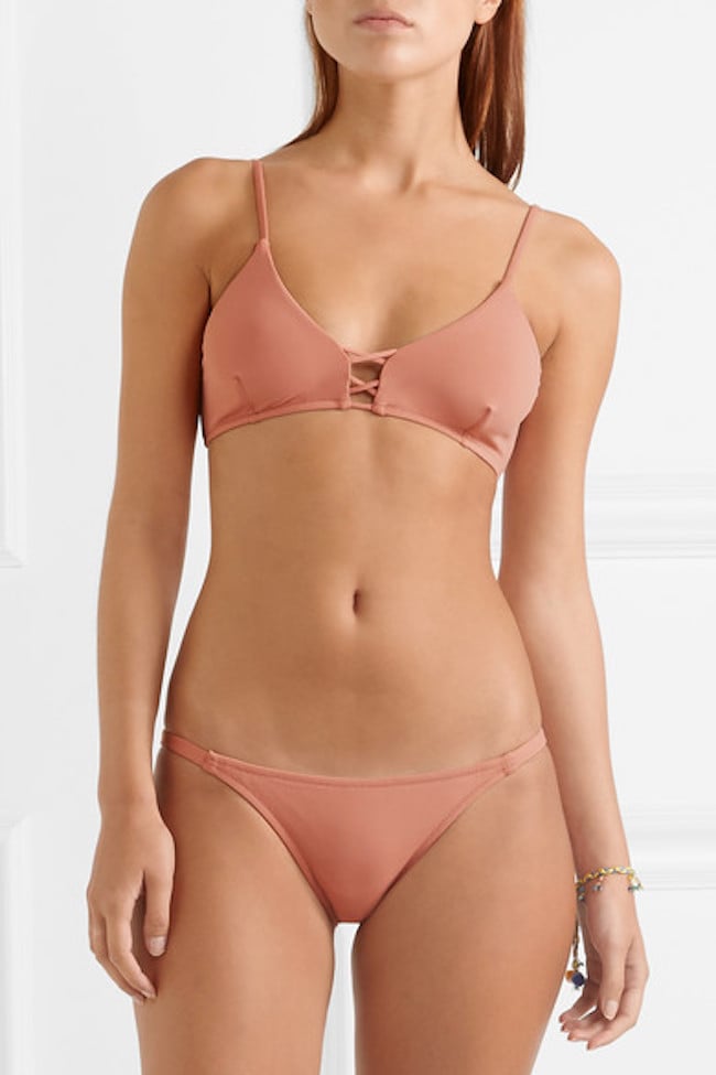 Melissa Odabash Sardinia Lace-Up Bikini Top in Antique Rose