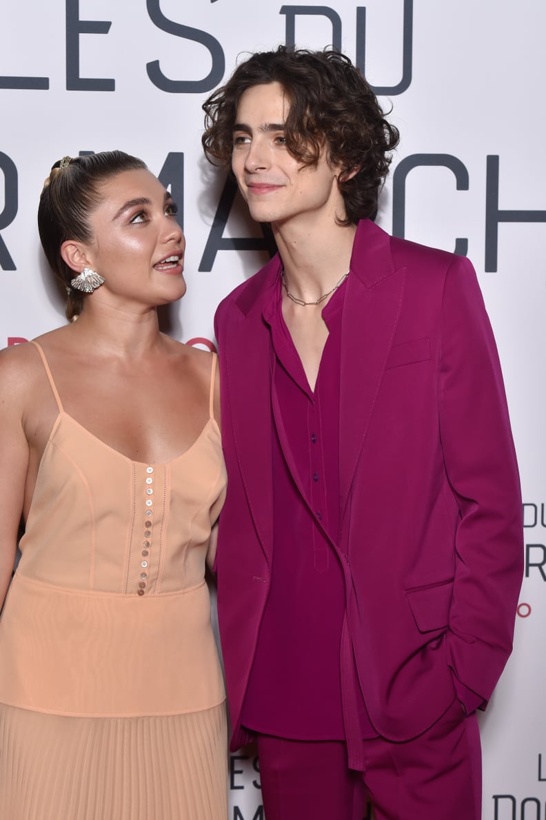 Florence Pugh and Timothée Chalamet at the Little Women Premiere in Paris