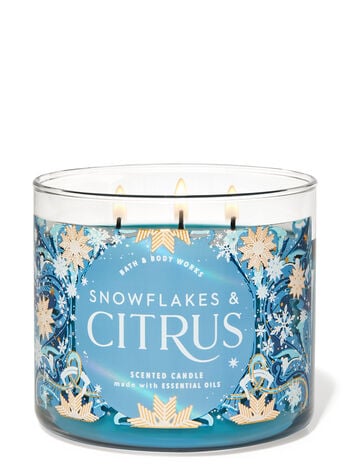 Snowflakes and Citrus Three-Wick Candle