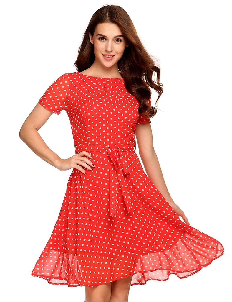 Zeagoo Polka-Dot Short-Sleeved Dress | Polka-Dot Dresses on Amazon ...