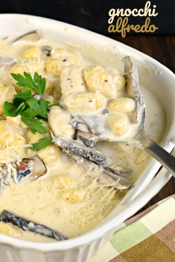 Gnocchi Alfredo with Mushrooms