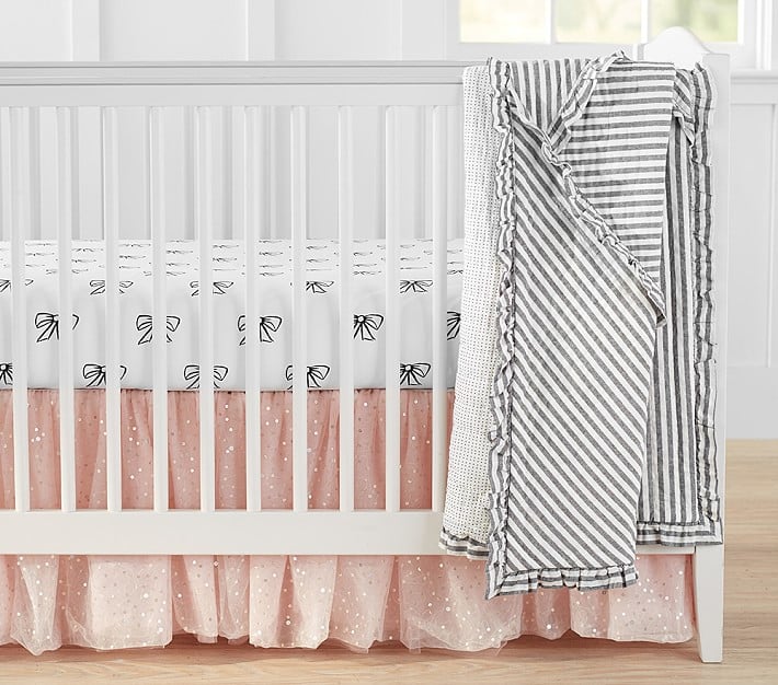 Nursery Quilt Bedding Set: Quilt, Crib Fitted Sheet, and Crib Skirt