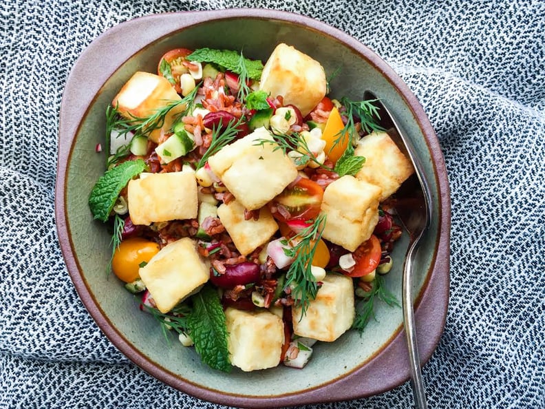 Red Rice Salad With Crispy Tofu