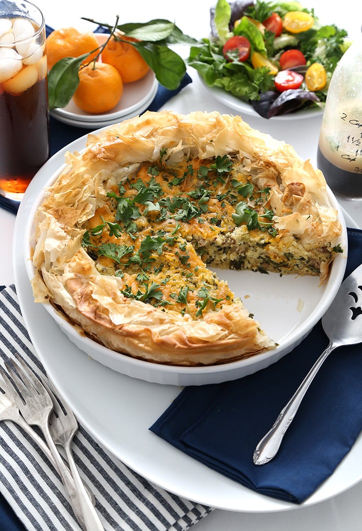 Grits Quiche in Phyllo Crust
