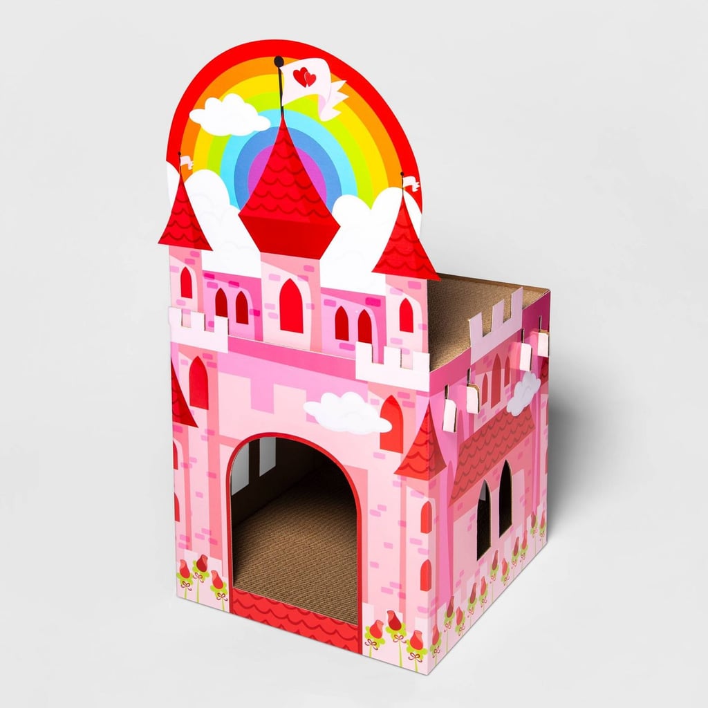 See Both Levels of the Target Valentine's Day Cat Rainbow Castle Scratcher