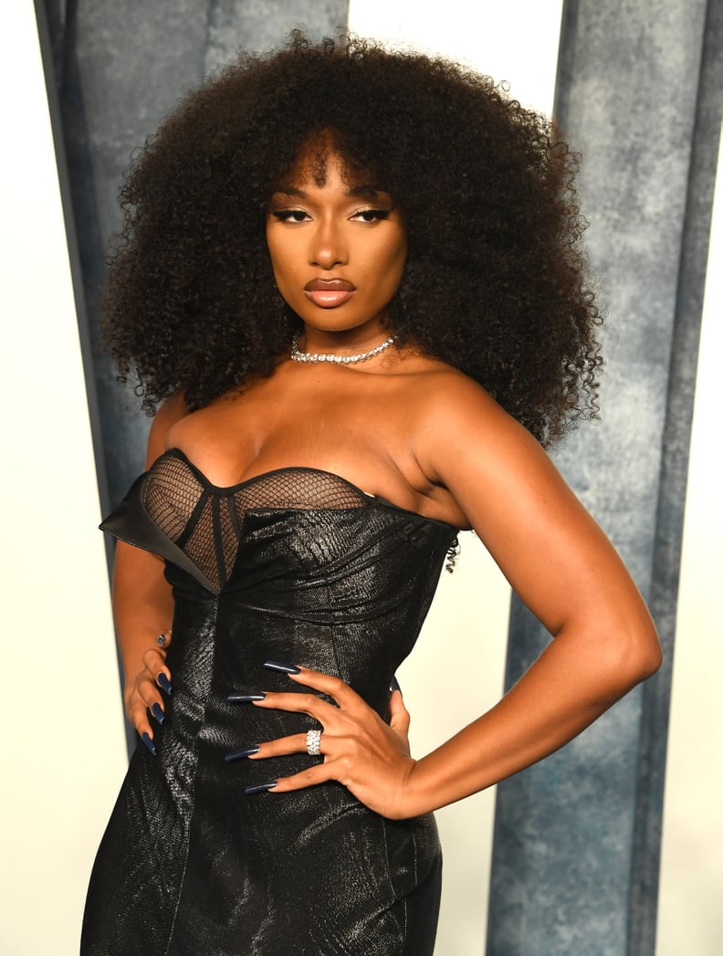 BEVERLY HILLS, CALIFORNIA - MARCH 12: Megan Thee Stallion arrives at the Vanity Fair Oscar Party Hosted By Radhika Jones at Wallis Annenberg Center for the Performing Arts on March 12, 2023 in Beverly Hills, California. (Photo by Steve Granitz/FilmMagic)