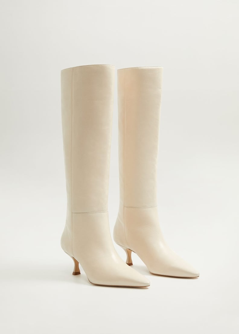 Mango Leather High-Leg Boots