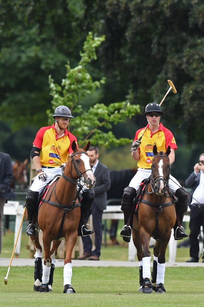 William and Harry at Polo Charity Match in England July 2017