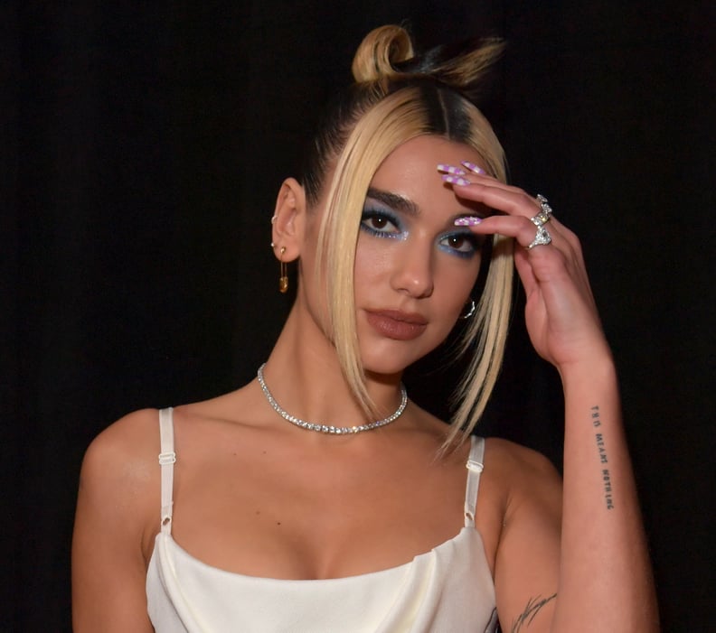 Dua Lipa's Checkerboard Nails at the 2020 Grammy Awards