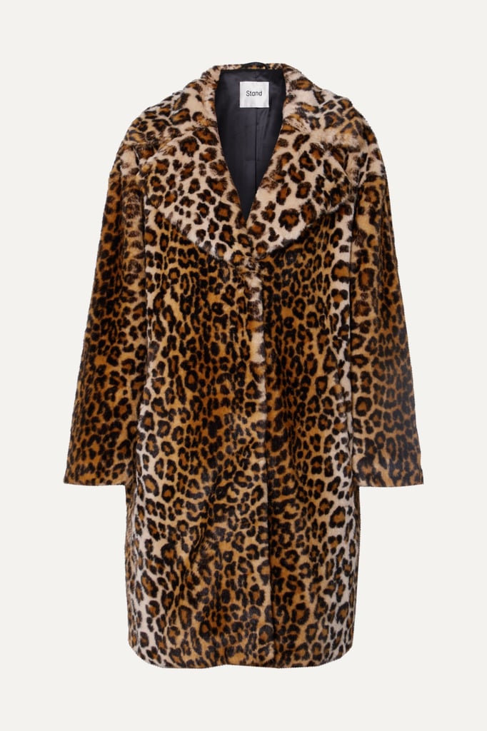 Stand Studio Camille Leopard-Print Faux Fur Coat