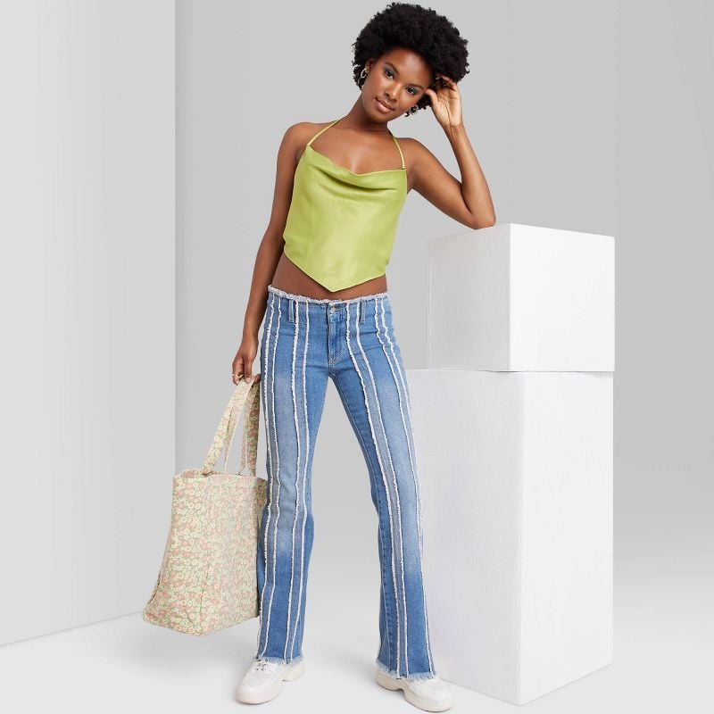 Wild Fable Women's Low-Rise Frayed Seaming Detail Flare Jeans, The 15 Best  Target Jeans That'll Get Mistaken for Designer Denim
