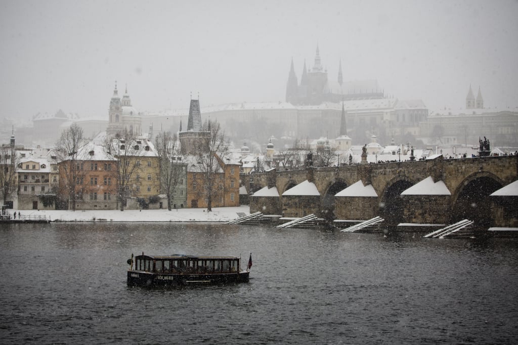 Prague transformed into a Winter wonderland after snowy weather hit the Czech Republic.