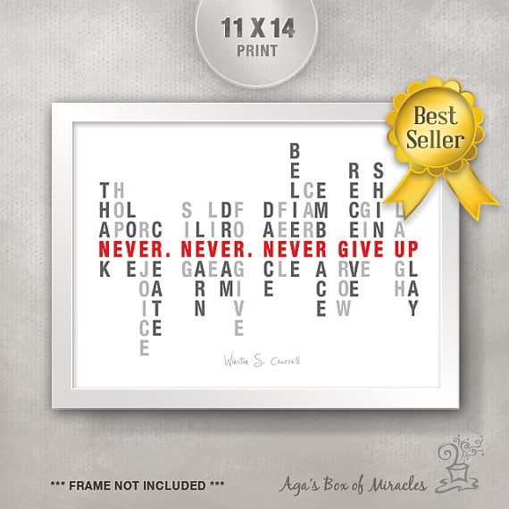 never give up