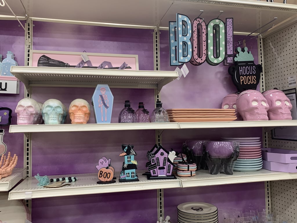 From a Barbie-pink skull cookie jar to adorable tableware, I could keep these Sweet & Spooky decorations up all year long.