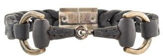 Gucci Horse Bit Braided Leather Bracelet